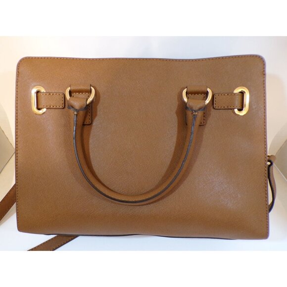 Michael Kors Hamilton large camel satchel shoulder bag purse - Picture 5 of 11